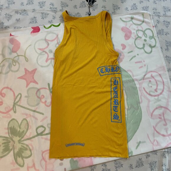 Chrome Hearts Yellow Ribbed Vest With Sanskrit Print - Picture 6 of 7